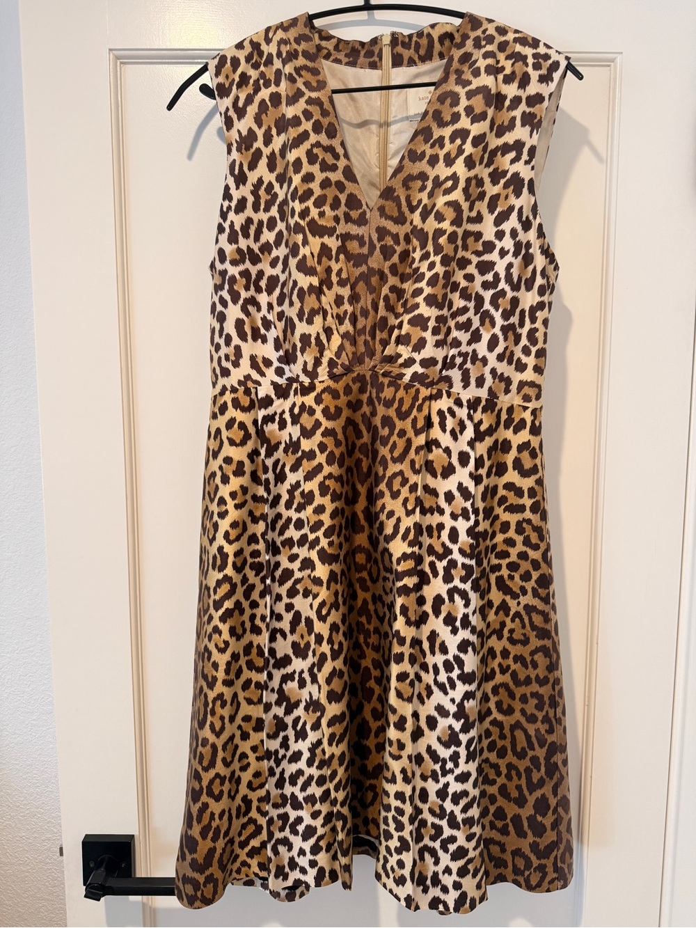 Kate Spade Brown Gold Leopard Print Dress